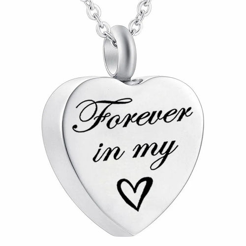 Engravable Ashes Commemorative Jewelry Cremation Pendant Will always Be in My Heart Commemorative Jewelry Pendant Necklace