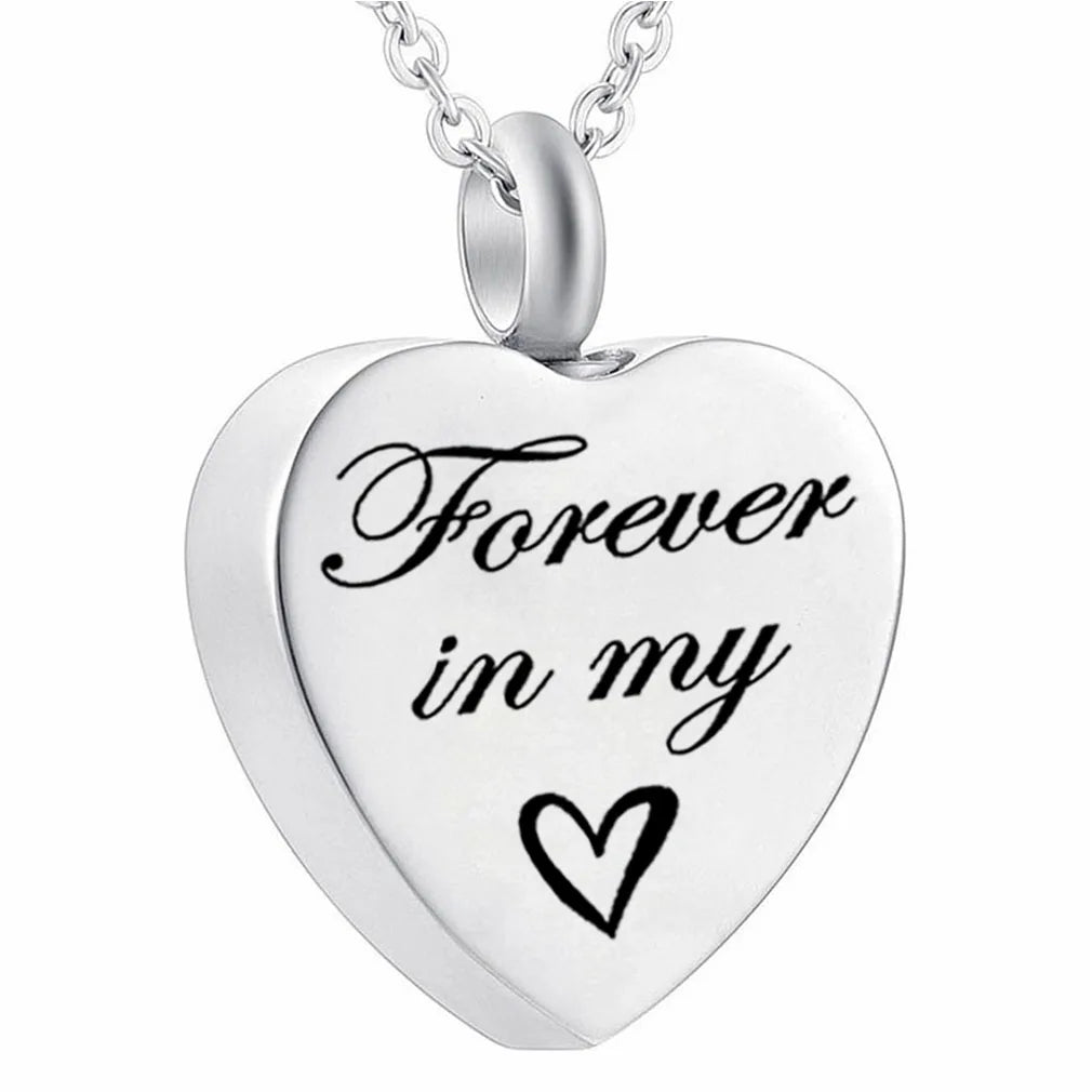 Engravable Ashes Commemorative Jewelry Cremation Pendant Will always Be in My Heart Commemorative Jewelry Pendant Necklace
