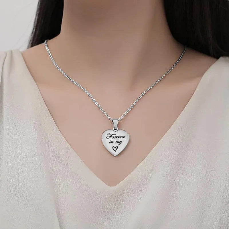 Engravable Ashes Commemorative Jewelry Cremation Pendant Will always Be in My Heart Commemorative Jewelry Pendant Necklace