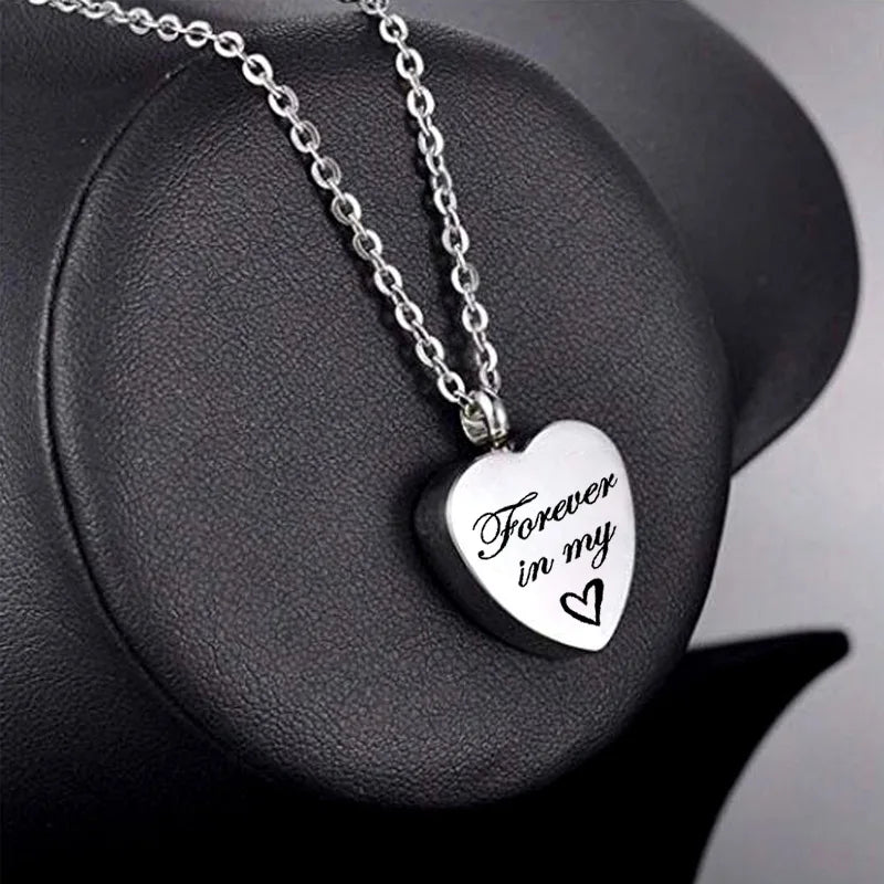 Engravable Ashes Commemorative Jewelry Cremation Pendant Will always Be in My Heart Commemorative Jewelry Pendant Necklace
